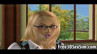 Horúce 3D školáčka lízanie je eben modelky tesnej mačička